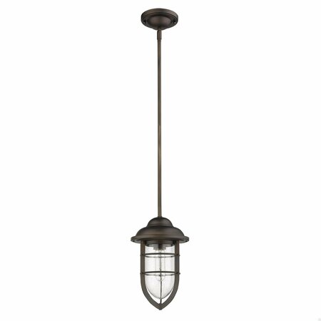 HOMEROOTS 12 x 7.5 x 7.5 in. Dylan 1-Light Oil-Rubbed Bronze Convertible Mini-Pendant 397959